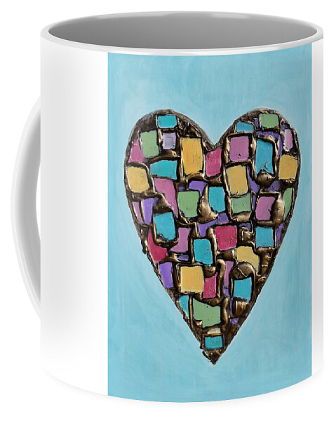 Heart Coffee Mug featuring the painting Mosaic Heart by Amanda Dagg