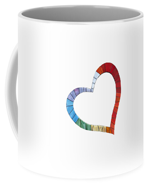 Heart Coffee Mug featuring the glass art Mosaic Heart In Rainbow Colors by Adriana Zoon