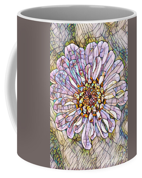Fineartamerica Coffee Mug featuring the digital art Mosaic Portret flower by Yvonne Padmos