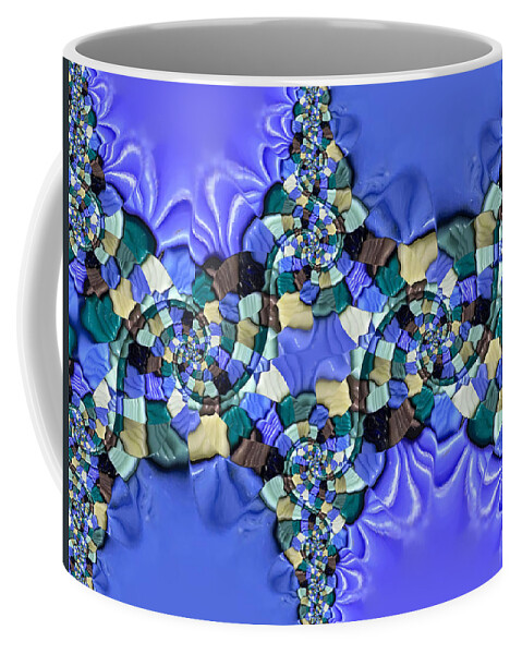 Mosaic Tiles Coffee Mug featuring the photograph Mosaic Tile Conformed Spira Indigo by Eileen Backman