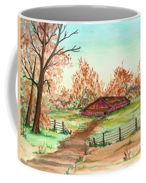 Fall Coffee Mug featuring the painting Mothers Medow by The GYPSY