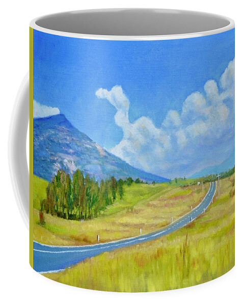 Mountain Coffee Mug featuring the painting Mount Mitta Mitta and the Cudgewa Valley by Dai Wynn