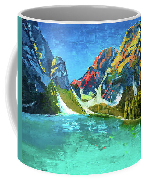 Mountain Coffee Mug featuring the painting Mountain Lake by Mark Ross