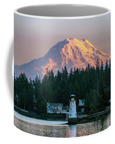 Mount Rainier Coffee Mug featuring the photograph Mountain Light by Clinton Ward