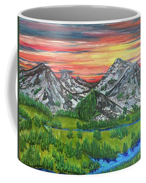 Mountain Coffee Mug featuring the painting Mountain Magic by Lisa White