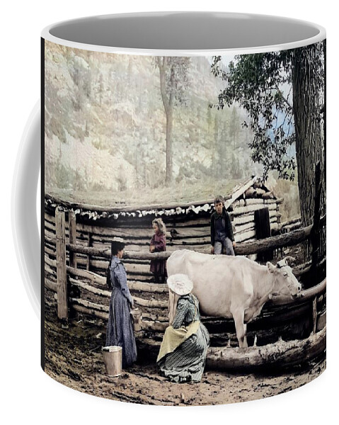 People Coffee Mug featuring the digital art Mountain Milkmaids by Scott Kingery