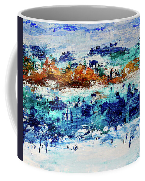 Mountains Coffee Mug featuring the painting Mountain Retreat by Teresa Moerer