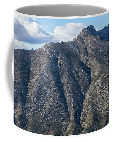 Mountain Landscape Coffee Mug featuring the photograph Sierra de Bernia mountain ridge and clouds by Adriana Mueller
