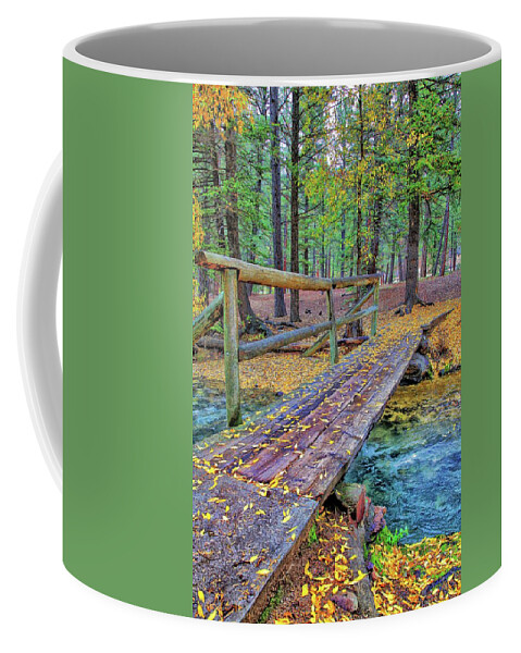 Landscape Coffee Mug featuring the photograph Mountain Stream Bridge-Digital Art by Steve Templeton