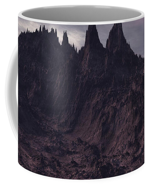 Lovecraft Coffee Mug featuring the digital art Mountains of Madness by Bernie Sirelson