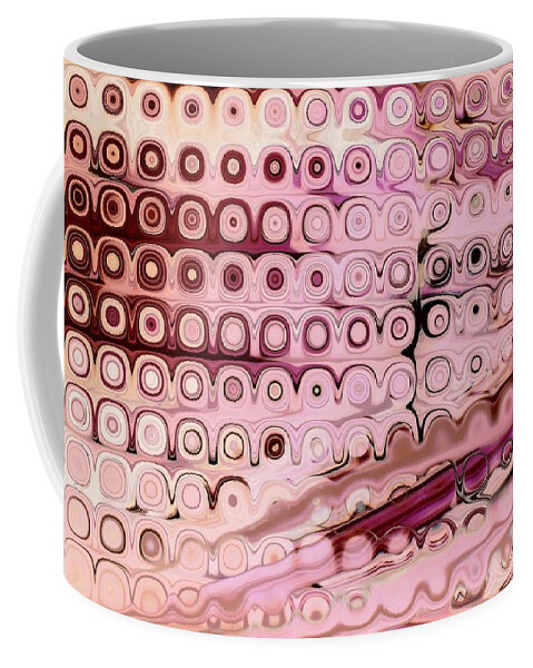 Pink Coffee Mug featuring the digital art Move Over And Over by Andy Rhodes