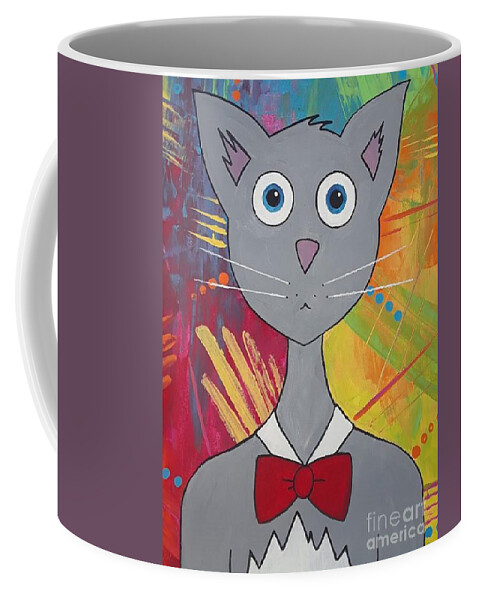 Cat Coffee Mug featuring the painting Mr. Mittens by April Reilly