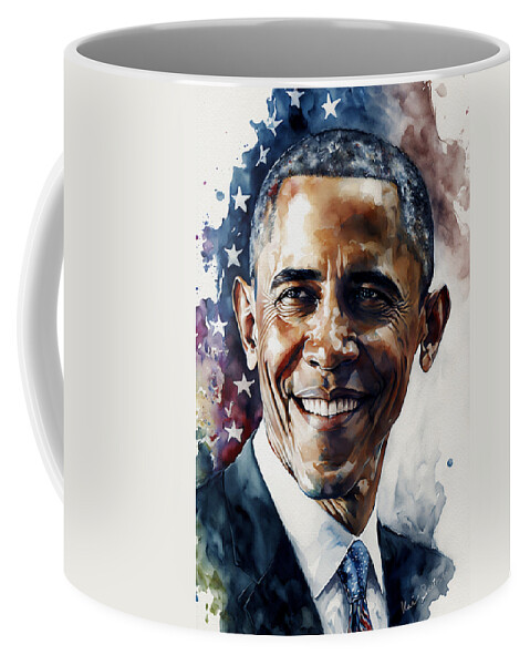 Barack Obama Coffee Mug featuring the digital art Mr. President by Kai Saarto