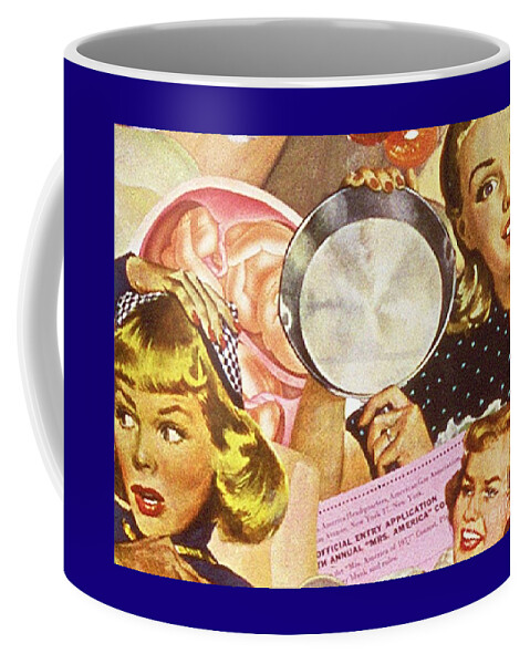 Vintage Coffee Mug featuring the mixed media Mrs Homemaker by Sally Edelstein