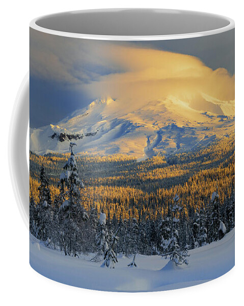 Mt. Coffee Mug featuring the photograph Mt. Hood Winter Sunrise by Patrick Campbell