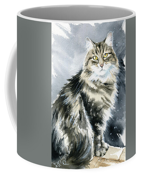 Cats Coffee Mug featuring the painting Muffin Cat Painting by Dora Hathazi Mendes