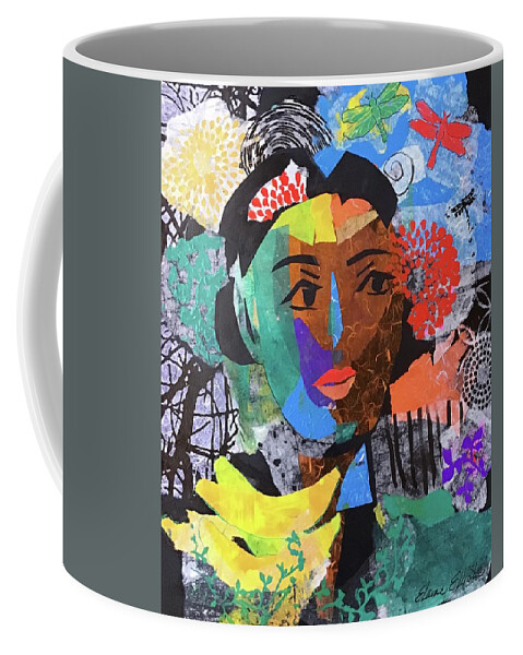 Portrait Coffee Mug featuring the painting Mujer con Bananas by Elaine Elliott