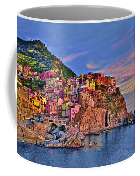 Manarola Coffee Mug featuring the photograph Multi Color Manarola by Frozen in Time Fine Art Photography