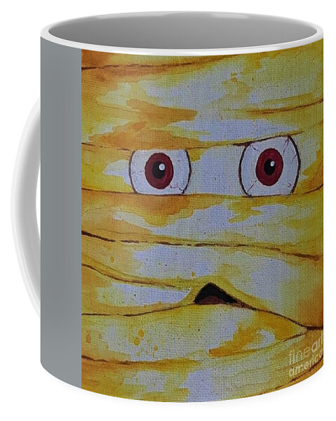 Spooky Coffee Mug featuring the painting Mummy by April Reilly