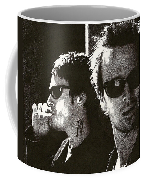 Boondock Saints Coffee Mug featuring the drawing Murphy and Connor by Mark Baranowski