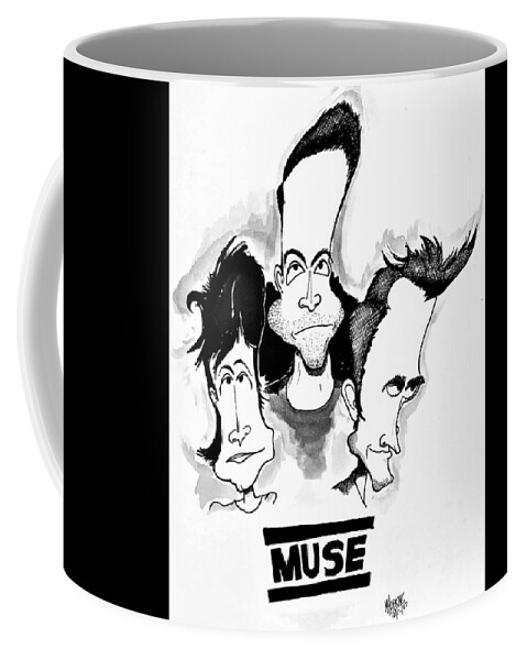Muse Coffee Mug featuring the drawing Muse by Michael Hopkins