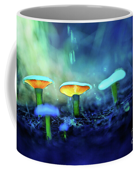 Nature Coffee Mug featuring the photograph Glowing Mushroom 25 by Benny Woodoo