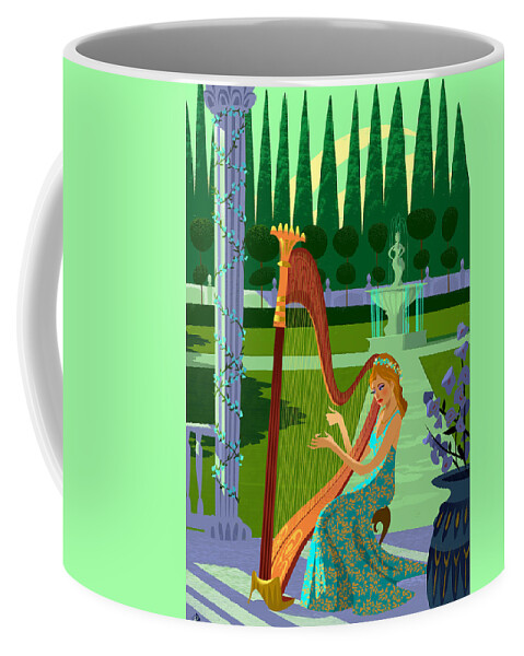  Coffee Mug featuring the digital art Music from the Harp by Alan Bodner
