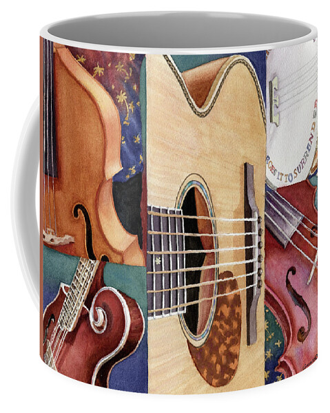 Music Painting Coffee Mug featuring the painting Music Mosaic by Anne Gifford