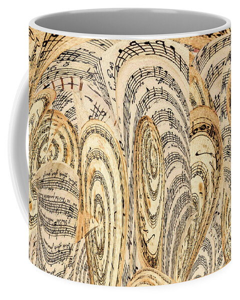 Gift For A Musician Coffee Mug featuring the mixed media Music Scores Sheet Music Perpetuum Mobile Part 2 by Elena Gantchikova