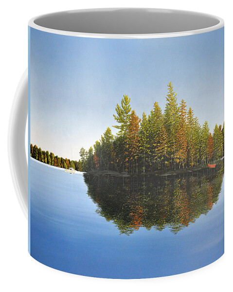 Landscapes Coffee Mug featuring the painting Muskoka Island  by Kenneth M Kirsch