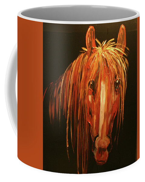 Western Coffee Mug featuring the painting Mustang Sally by Marilyn Quigley