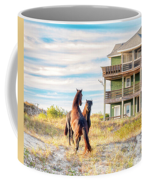 Mustangs Coffee Mug featuring the photograph Mustangs by Russell Pugh