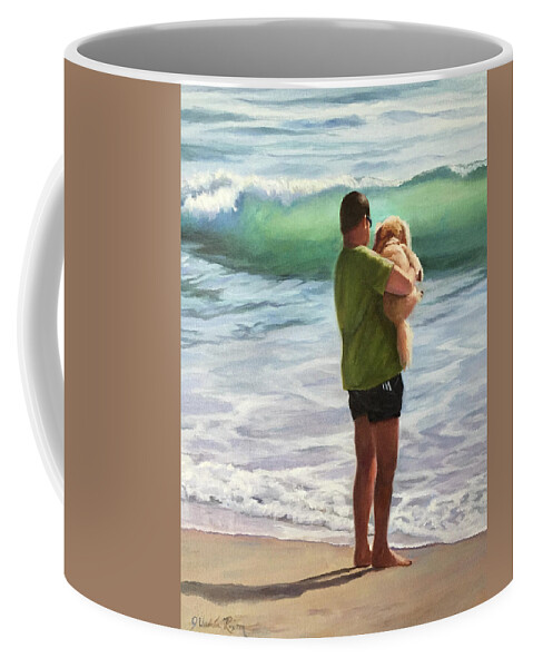 Dog Coffee Mug featuring the painting My Best Bud by Judy Rixom