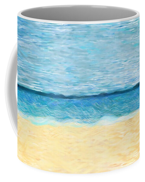 Beach Coffee Mug featuring the digital art My Happy Place by Christina Wedberg