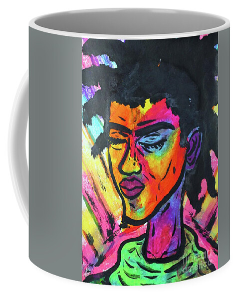 Sketch Coffee Mug featuring the painting My Sister Fana by Odalo Wasikhongo
