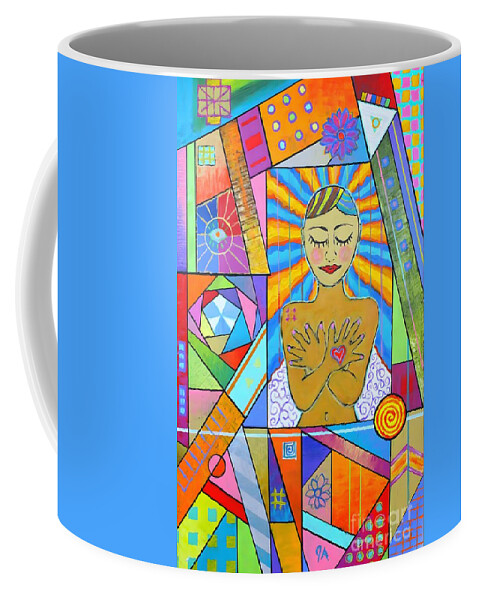 Soul Coffee Mug featuring the painting My Soul, I Carry by Jeremy Aiyadurai