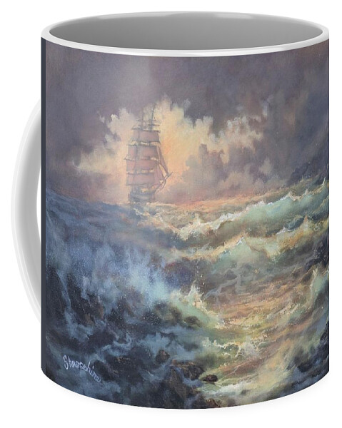 Mysterious Island Coffee Mug featuring the painting Mysterious Island by Tom Shropshire