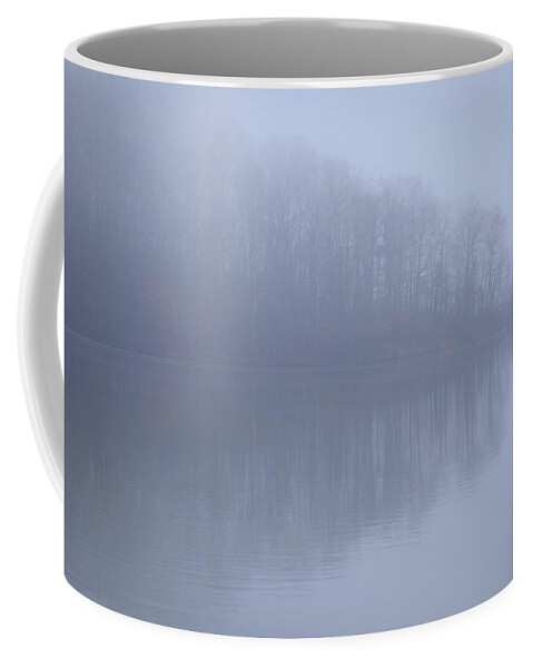 Foggy Coffee Mug featuring the photograph Mystery Morning by Karen Cox