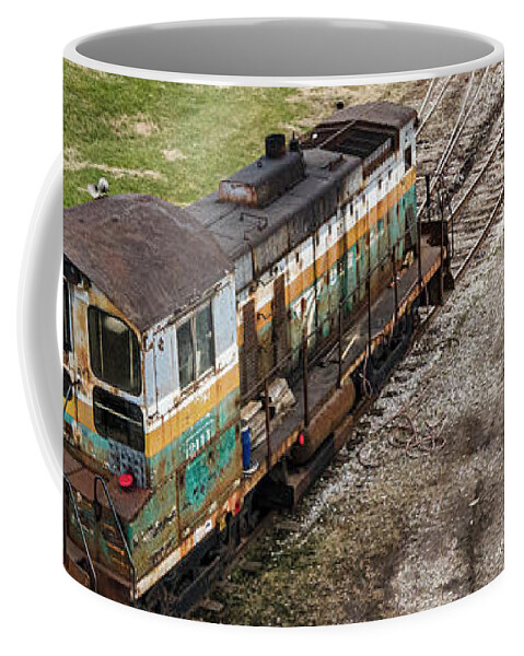 Railroad Coffee Mug featuring the photograph KORAIL switcher #2111 at NRE Shops Mount Vernon IL by Jim Pearson