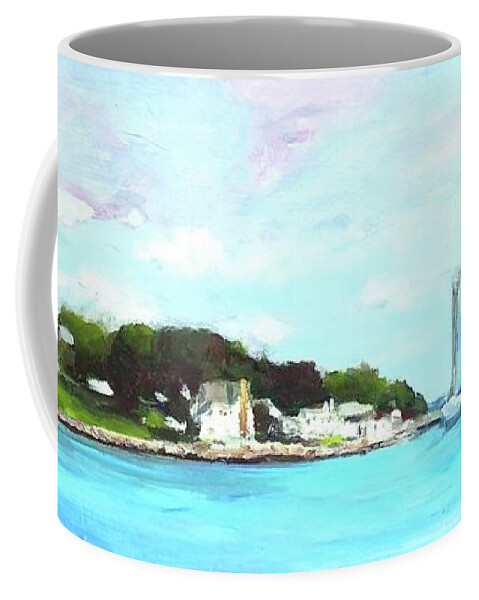 Mystic Ct Coffee Mug featuring the painting Mystic Connecticut, Mystic River by Patty Kay Hall