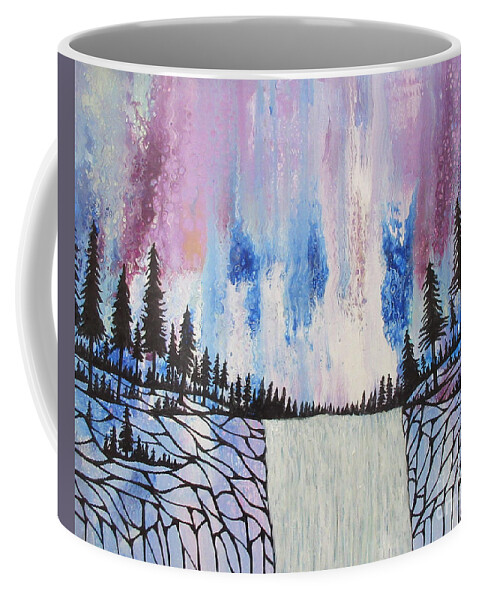 Waterfall Landscape Nature Trees Bag Mask Pillow Coffee Mug featuring the painting Mystic Falls by Bradley Boug