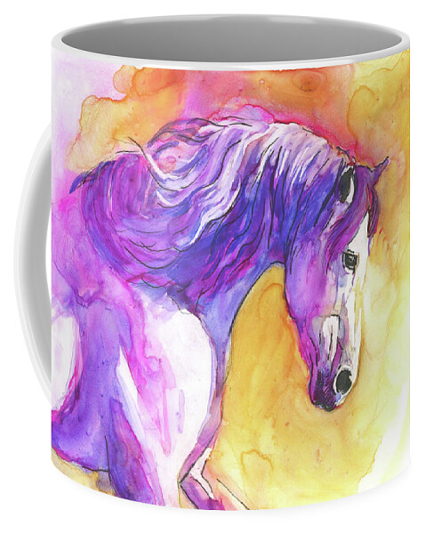 Andalusian Coffee Mug featuring the painting Mystical Andalusian by Emily Olson