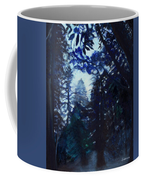 Trees Coffee Mug featuring the painting Mystical Forest by Santana Star