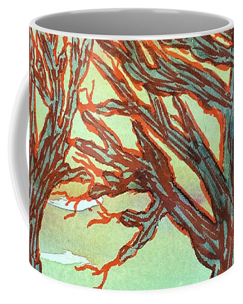 Trees Coffee Mug featuring the painting Naked Trees #38 by Anjel B Hartwell