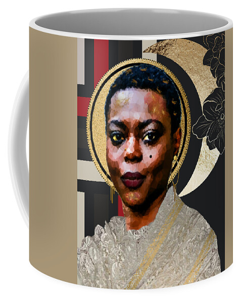 Lady-in-waiting Coffee Mug featuring the mixed media Nambi by Canessa Thomas