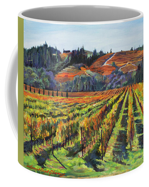 Vineyards Coffee Mug featuring the painting Napa Cabernet Harvest by David Lloyd Glover