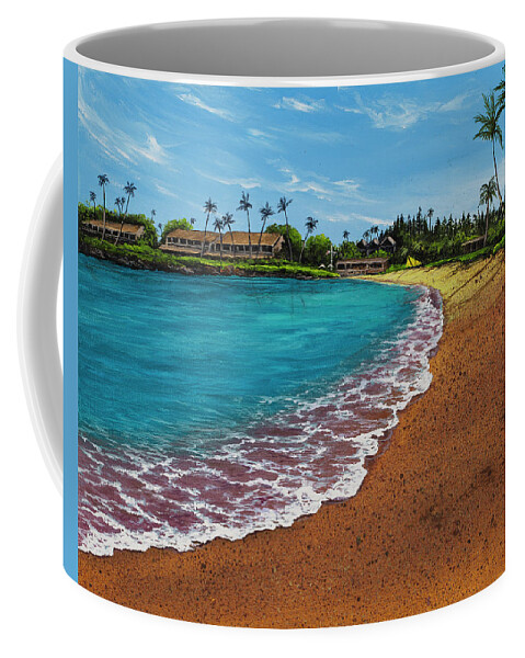 Beach Coffee Mug featuring the painting Napili Bay During Covid 19 by Darice Machel McGuire