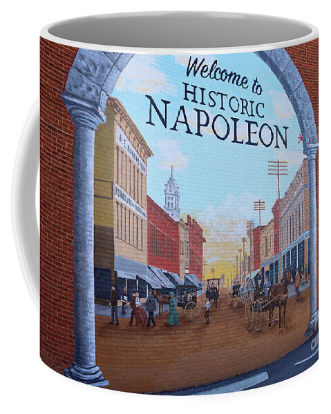 Mural Coffee Mug featuring the photograph Napoleon Ohio Mural by Dave Rickerd 9853 by Jack Schultz