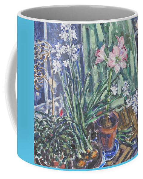 Narcissus Coffee Mug featuring the painting Narcissus, Amaryllis by Thomas Dans