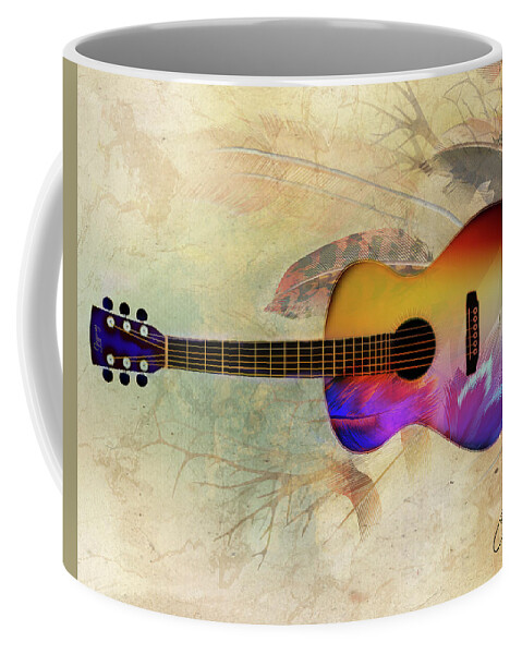 Guitar Coffee Mug featuring the mixed media Native Strings II by Colleen Taylor